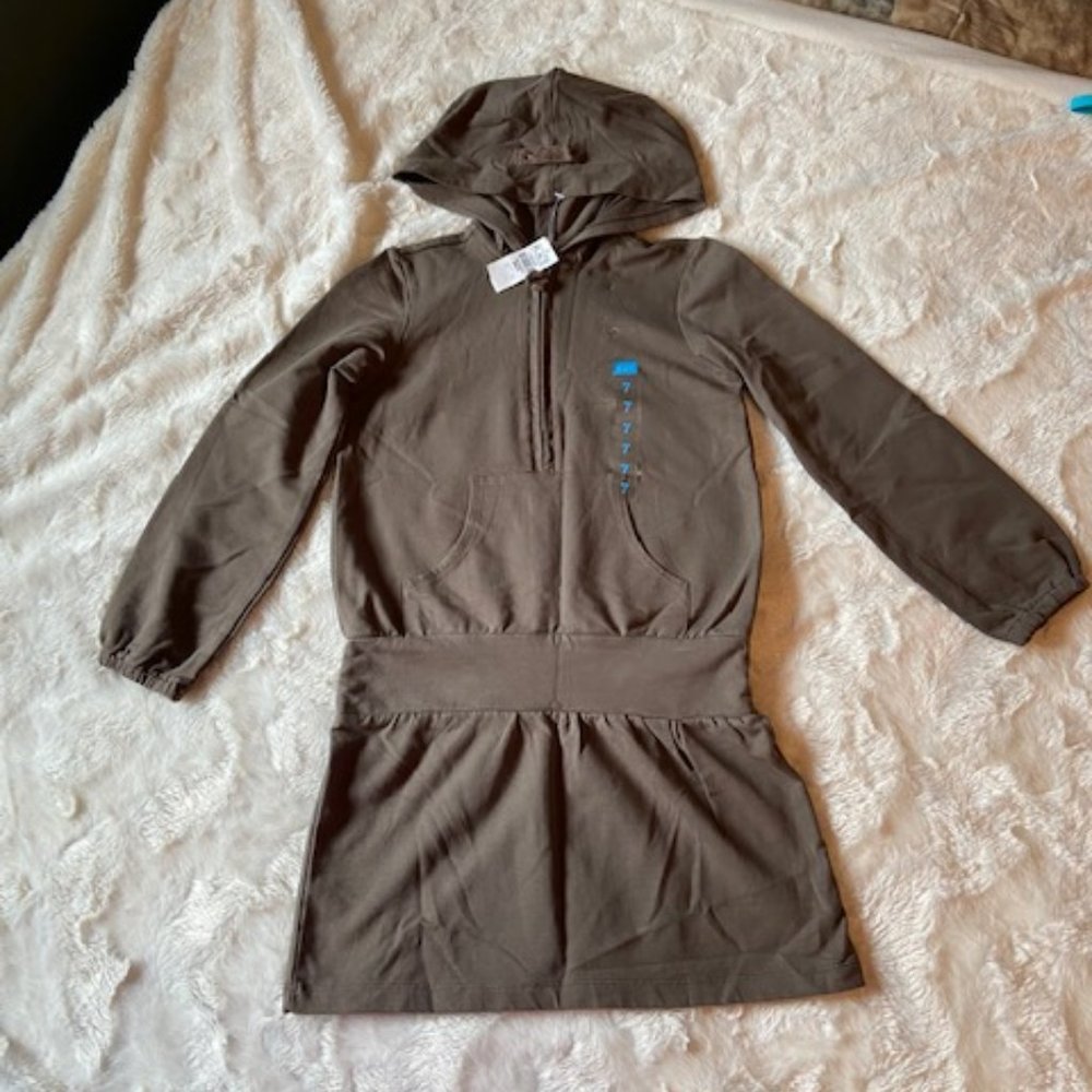 Children’s Place Brown Hoodie Dress Girls Size 7 NWT Long Sleeve Front Pockets